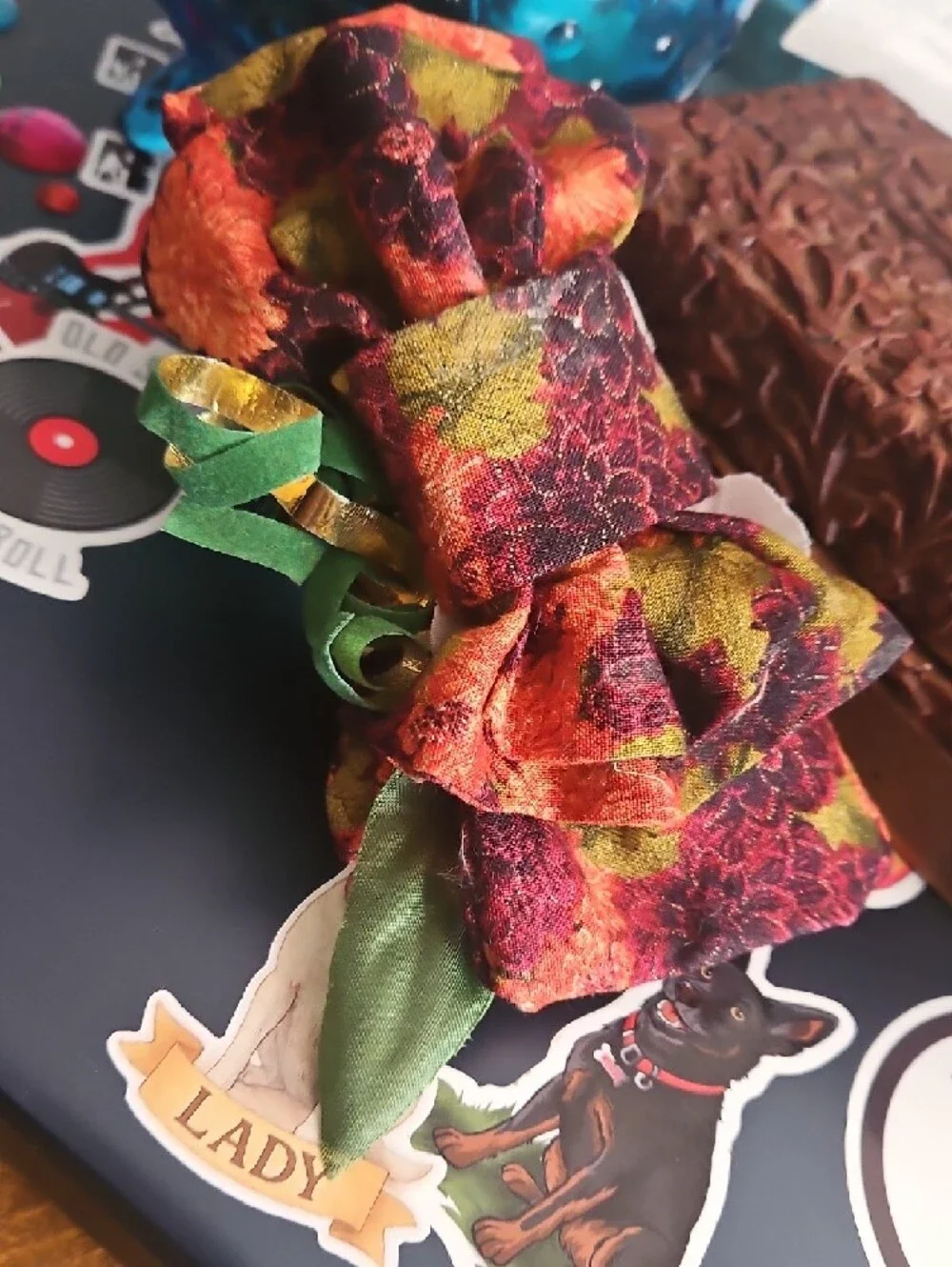 Hand Crafted Floral Ribbon Bow Tie Dog Collar Accessory NEW
